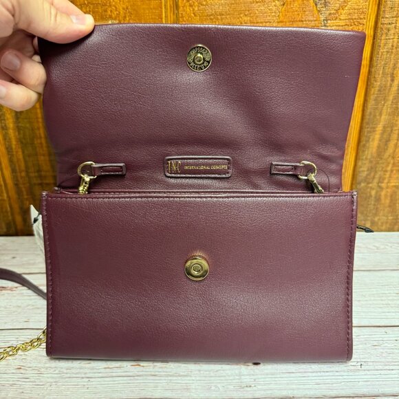 I.N.C. INTERNATIONAL CONCEPTS Averry Tunnel Convertible Clutch Crossbody – Red P - Picture 4 of 6